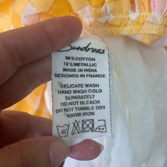 Sundress Square Neck Sleeveless Mini Dress Womens XL/XXL Yellow Gingham NWT $199 - Picture 16 of 16